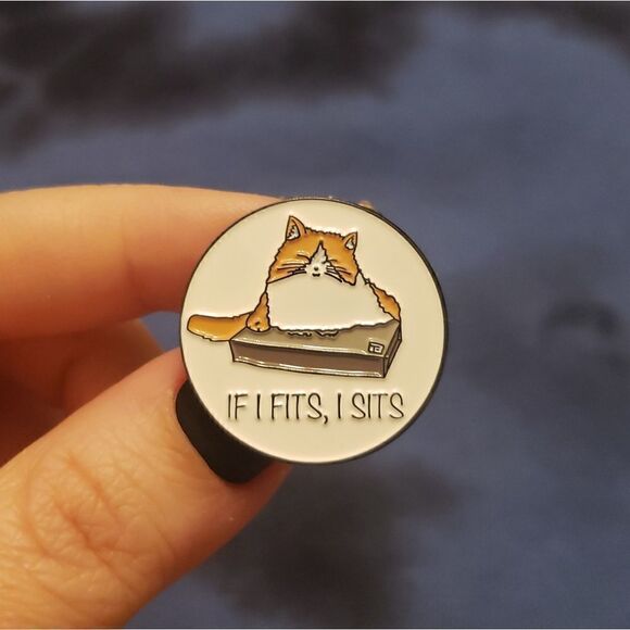 📦🐈if it fits, i sits enamel pin - Picture 5 of 10